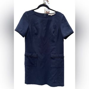 LOFT Navy Fringe Shift Dress - Size 4